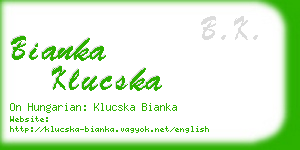 bianka klucska business card